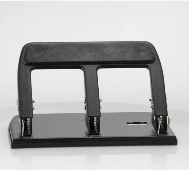 Alt view image 3 of 20 - Officemate Heavy-Duty Punch 3HP 9/32" Holes 40 Sht Cap. Metal Black 90089