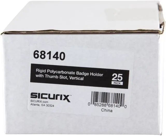 Alt view image 2 of 11 - SICURIX Rigid PC ID Badge Dispensers with Thumb Slot - Vertical - Support 2.50" x 3.50" Media - Vertical - Polycarbonate - 25 / Pack - Clear