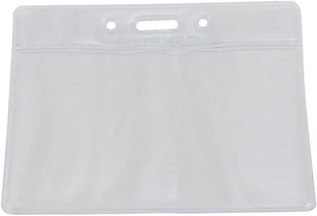 Alt view image 6 of 15 - SICURIX Vinyl Punched ID Badge Holders - Horizontal - Horizontal - 2.5" x 3.5" x - Vinyl - 50 / Pack - Clear