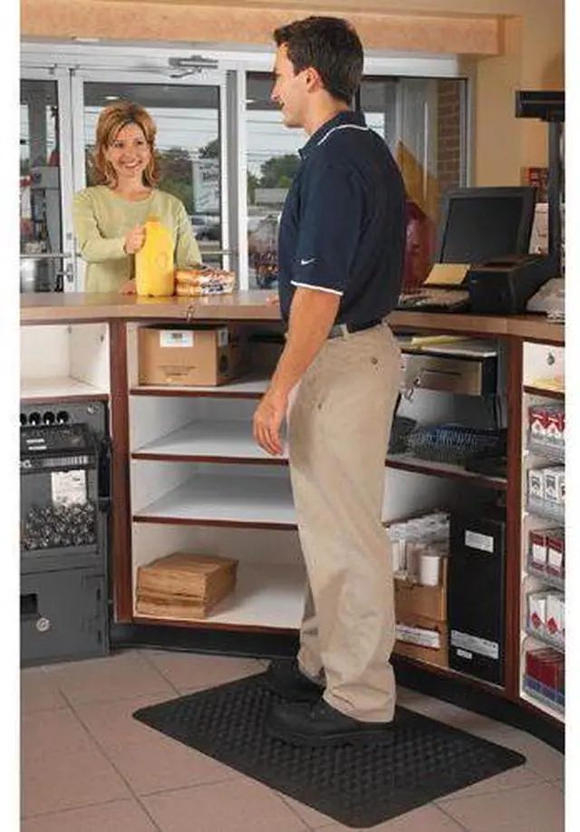 Alt view image 5 of 15 - Genuine Joe Anti Fatigue Mat Rubber Beveled Edge 2'x3' Black 02146