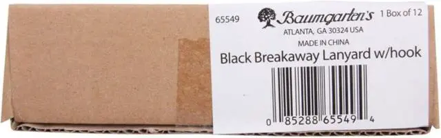 Alt view image 9 of 15 - Baumgartens Breakaway Lanyards, w/ Adj. Slide, 35" ,12/BX, Black 65549