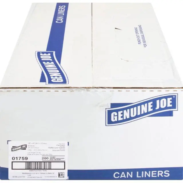 Alt view image 6 of 13 - Genuine Joe High Density Can Liners 55-60 Gal 38"X60" 200/CT CL 01759