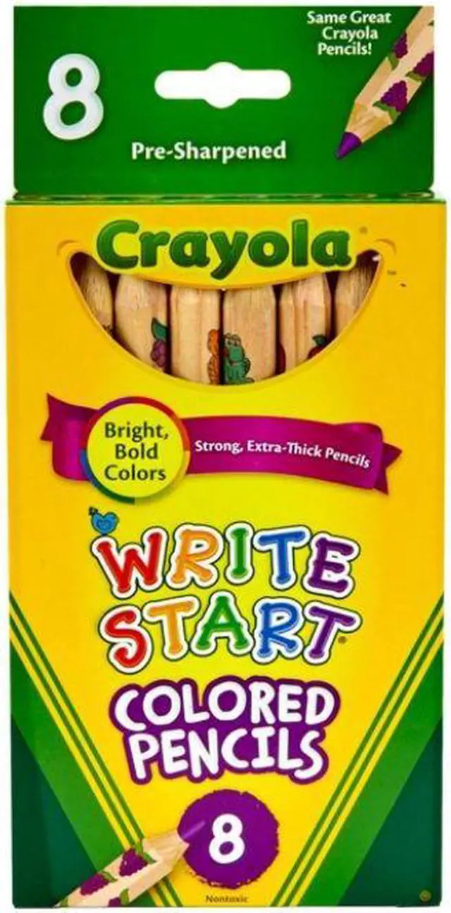 Alt view image 8 of 12 - Crayola Write Start Colored Pencils-8/Pkg Long