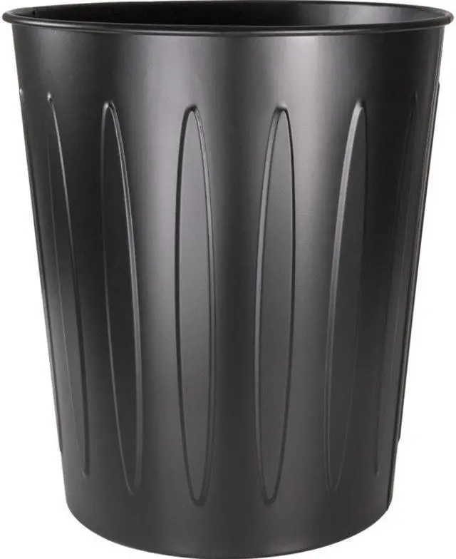 Main image of Genuine Joe Steel 6 Gallon Fire-safe Trash Can - 6 gal Capacity - 14" Height x 13" Depth - Metal, Steel - Black  GJO5889