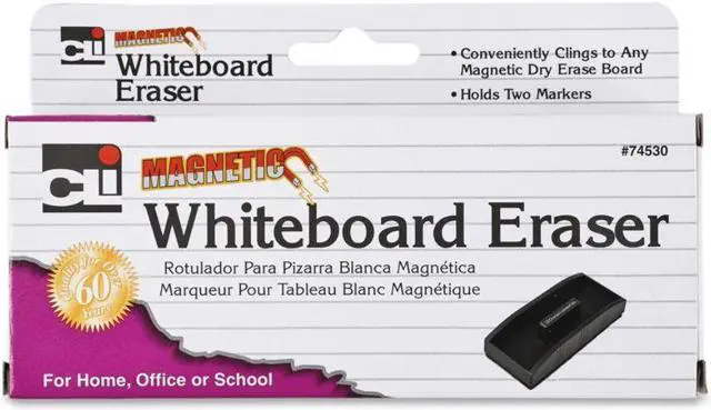 Alt view image 3 of 10 - Charles Leonard, Inc White Board Eraser Magnetic 2"x5" Marker Holder Black 74530