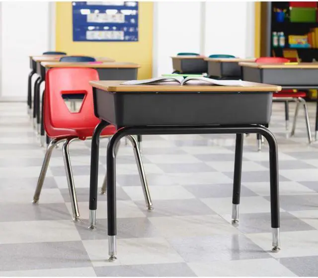Alt view image 2 of 18 - Lorell Book Box Student Desk - Rectangle Top - 18" Table Top Width x 24" Table Top Depth - 30" Height - Assembly Require
