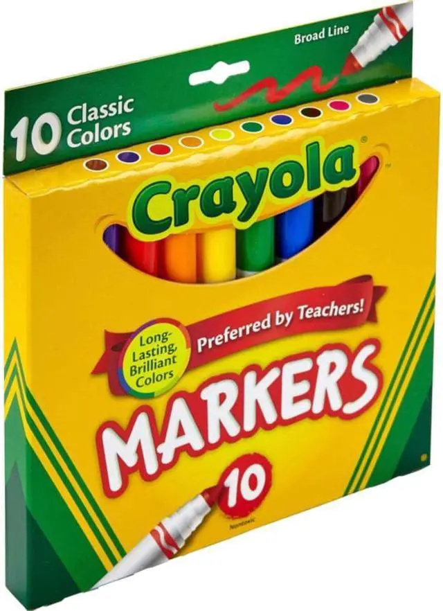 Alt view image 15 of 20 - Crayola Non-Washable Markers Broad Point Classic Colors 10/Set 587722