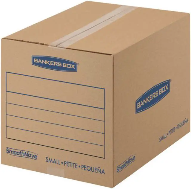 Alt view image 5 of 19 - Fellowes 7713801 Bankers Box SmoothMove Basic Moving Boxes, Small Size, Kraft, Blue, 12"H x 12"W x 16"D - 1 Pack (25 Boxes)