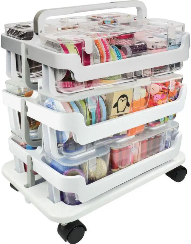 Alt view image 2 of 12 - Deflecto Caddy Organizer System Stackable 16"W x 11"L x 22-1/4"H AST 329003BB