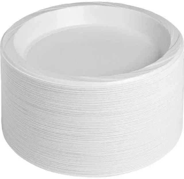 Alt view image 4 of 7 - Plastic Plates Reusable/Disposable 10-1/4" 125/PK White