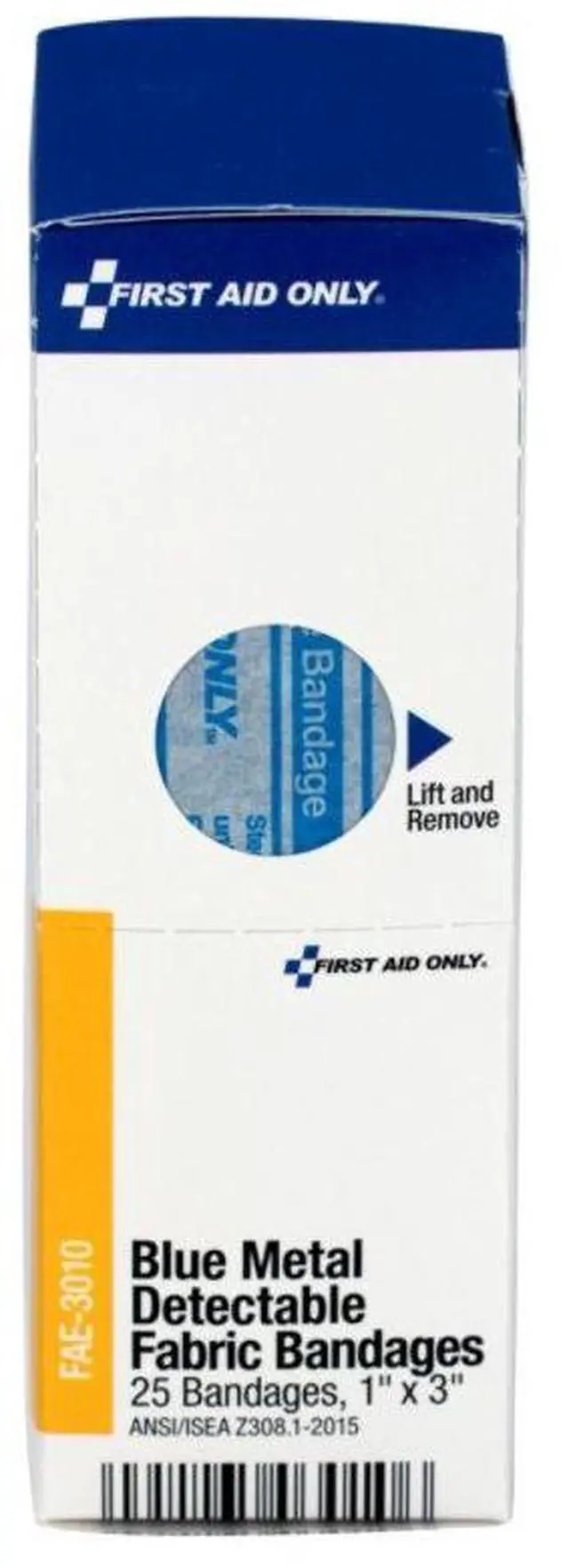 Alt view image 6 of 20 - First Aid Only Refill f/SmartCompliance Gen Cabinet Blue Metal Detectable Bandages 1x3 25/Bx FAE3010