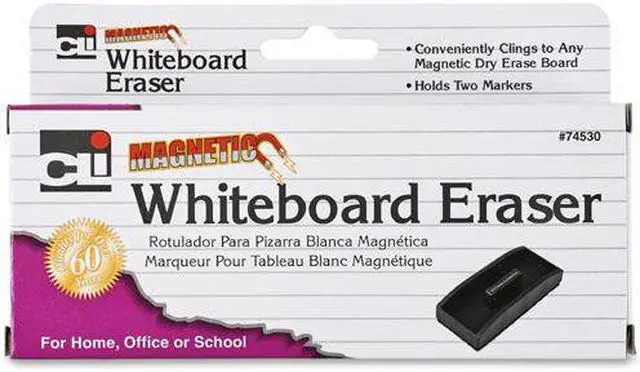 Alt view image 5 of 10 - Charles Leonard, Inc White Board Eraser Magnetic 2"x5" Marker Holder Black 74530