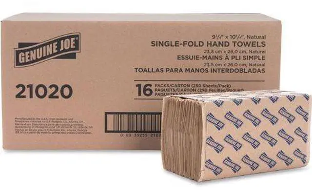 Alt view image 7 of 14 - Genuine Joe Single-Fold Towel 10-1/4"x9-1/10" 250 Sh/PK 16PK/CT NL 21020