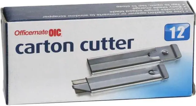 Alt view image 3 of 12 - Officemate International Corp OIC94966 Carton Cutter- Single-Sided Razor Blade- 4in.x.13in.x.88in.