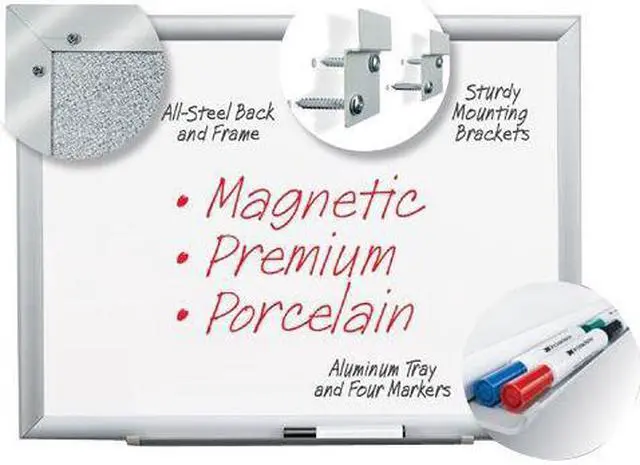 Alt view image 7 of 12 - 3M MMMDEP3624A Porcelain Marker Board- Steel Backed- 3ft.x2ft.- Aluminum