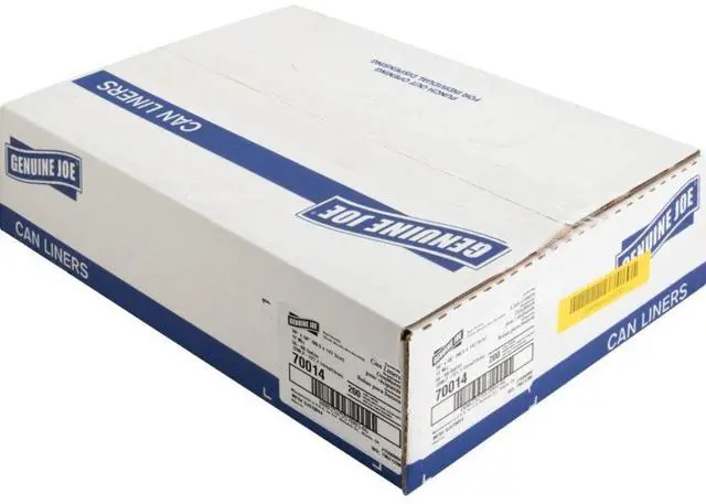 Alt view image 7 of 17 - Genuine Joe Can Liners 55-60 Gal 12mic/.47mil 38"x58" 200/CT Translucent 70014