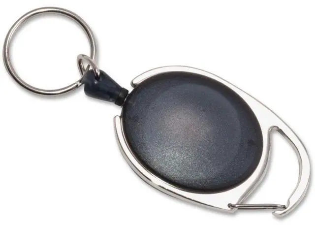 Alt view image 2 of 3 - Advantus Carabiner-Style Retractable ID Reel, 30 Extension, Smoke, 6/Pack