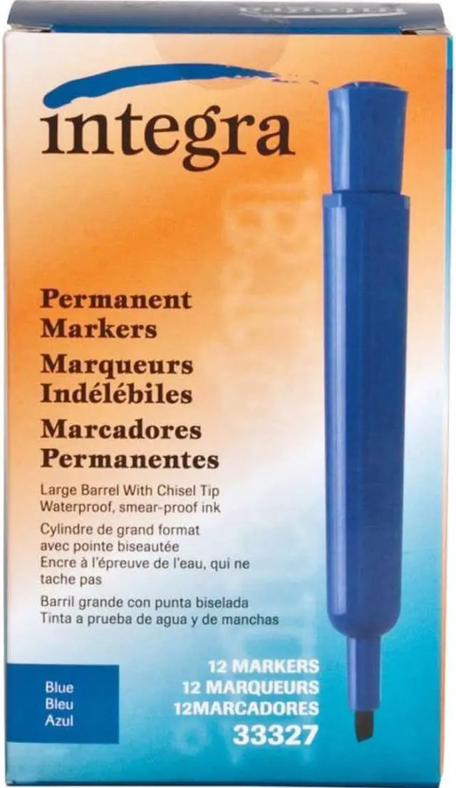 Alt view image 5 of 14 - Integra Permanent Marker Chisel Tip Blue 33327