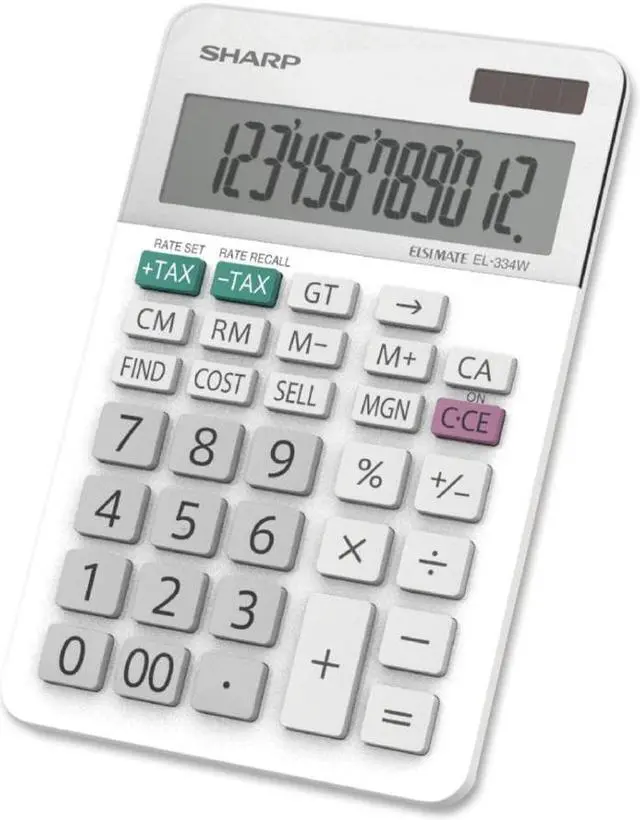 Alt view image 6 of 20 - Sharp Calculators EL-334WB Business Calculator, White 4.0