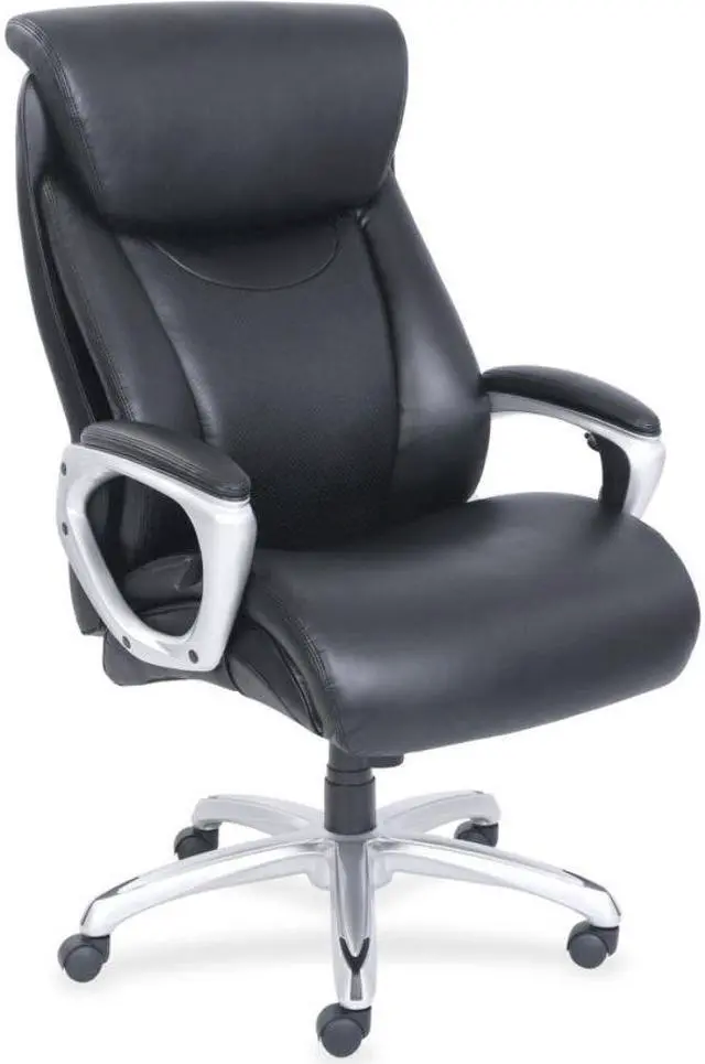 Alt view image 2 of 12 - Lorell Chair Big&Tall Hvy-duty Arms 28-1/2"x31-1/2"x48-1/4" BK 48845