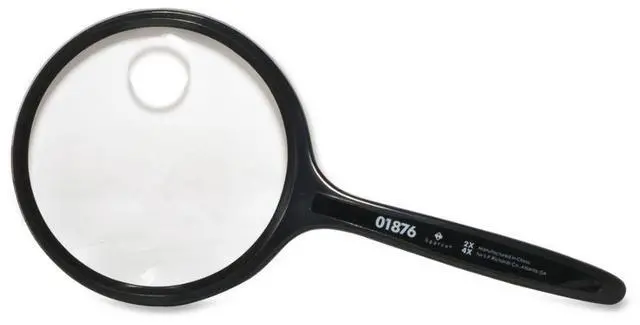 Alt view image 2 of 11 - Sparco Round Hand-Held Magnifier 2X Main/4X Bifocal 3-1/2" BK 01876