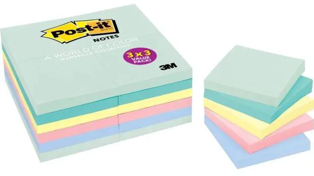 Alt view image 2 of 20 - Post-it Notes Cabinet Pack 3" x 3" Canary Yellow 24/Pads (654-24CP) 653423