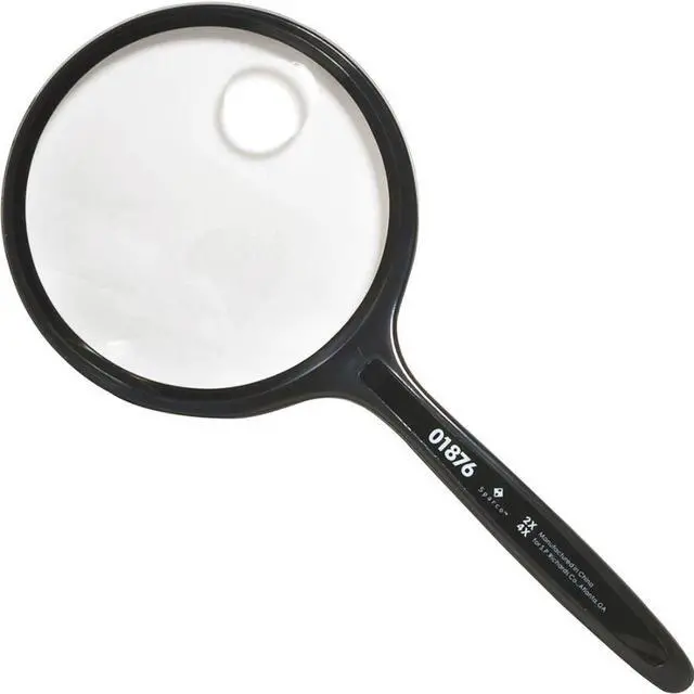 Alt view image 4 of 11 - Sparco Round Hand-Held Magnifier 2X Main/4X Bifocal 3-1/2" BK 01876