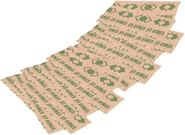 Alt view image 2 of 8 - PM Company 53010 Tubular Coin Wrappers, Dimes, $5, Pop-Open Wrappers, 1000/Pack