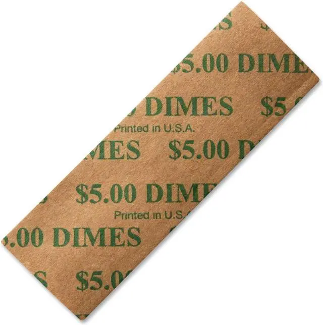 Alt view image 3 of 8 - PM Company 53010 Tubular Coin Wrappers, Dimes, $5, Pop-Open Wrappers, 1000/Pack