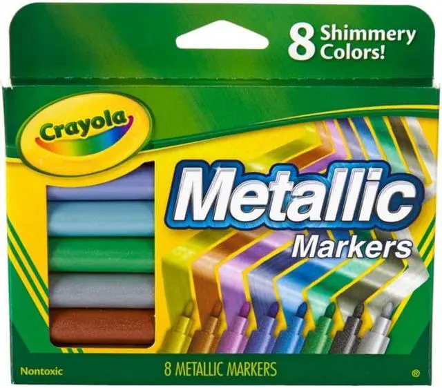 Alt view image 7 of 20 - Crayola Metallic Markers Assorted 8/Set 588628