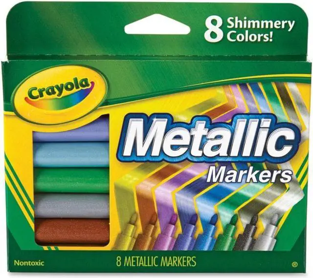 Alt view image 9 of 20 - Crayola Metallic Markers Assorted 8/Set 588628