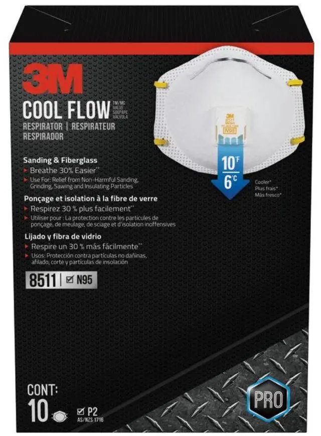 Alt view image 17 of 20 - 3M Paint Sanding Valved Respirator 8511PB1A