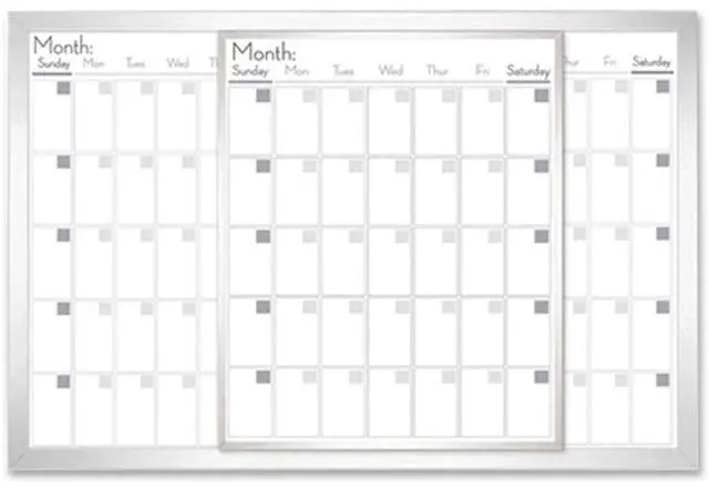 Alt view image 5 of 11 - Lorell Dry-Erase Magnetic Calendar Baord 24"x36" Frost 52503