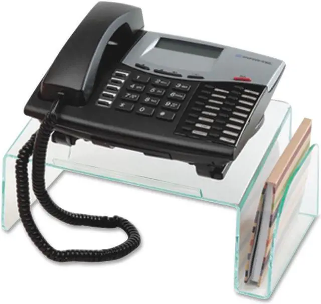 Alt view image 3 of 20 - Lorell Phone Stand 11"x10"x5-1/2" Clear/Green 80661