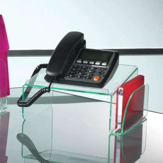 Alt view image 7 of 20 - Lorell Phone Stand 11"x10"x5-1/2" Clear/Green 80661