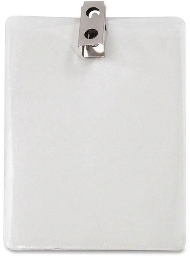Alt view image 7 of 11 - Id Badge Holder W/Clip, Vertical, 3W X 4H, Clear, 50/Pack