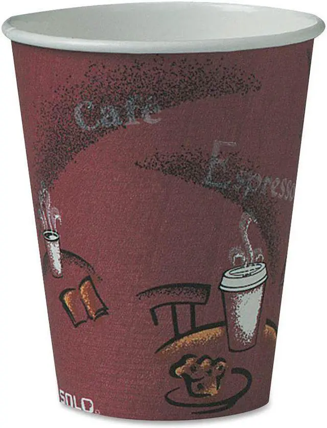 Alt view image 2 of 4 - Bistro Design Hot Drink Cups, Paper, 8 oz., Maroon, 500/Carton