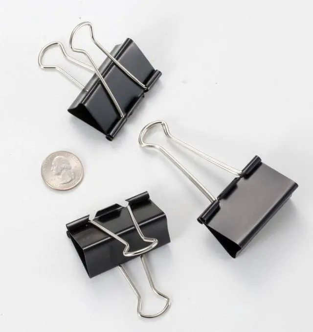 Alt view image 7 of 13 - Officemate Binder Clips Large 2"Wide 1" Cap 12/BX Black/Silver 99100