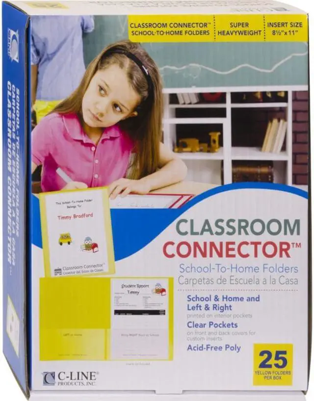 Alt view image 5 of 20 - C-Line Classroom Connector Folders 9"x11-3/4" 25/BX Yellow 32006