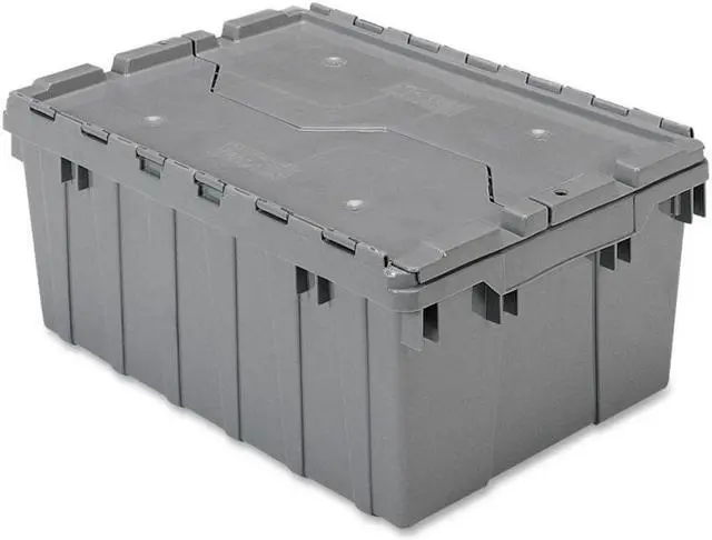 Alt view image 2 of 2 - Akro-Mils Attached Lid Storage Container - Internal Dimensions: 8.63" Height - External Dimensions: 21.5" Length x 15" W