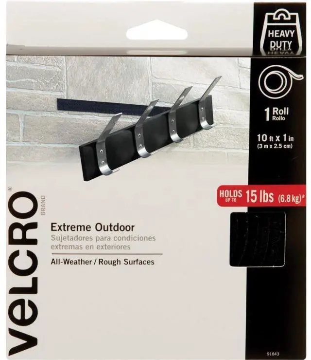 Alt view image 8 of 20 - Velcro Extreme Fasteners 1" x 10 ft Black 1 roll 91843