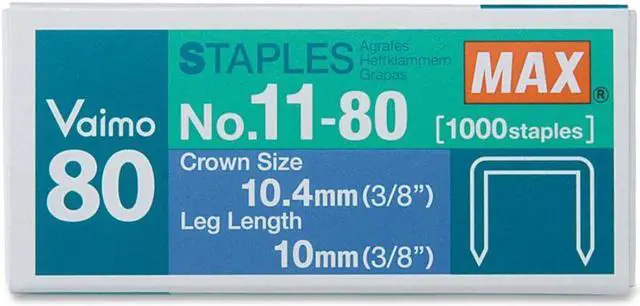 Alt view image 3 of 9 - Heavy-Duty Flat-Clinch Staples for Max HD-11UFL 3/8" Leg Length 1000/Box