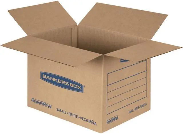 Alt view image 9 of 19 - Fellowes 7713801 Bankers Box SmoothMove Basic Moving Boxes, Small Size, Kraft, Blue, 12"H x 12"W x 16"D - 1 Pack (25 Boxes)