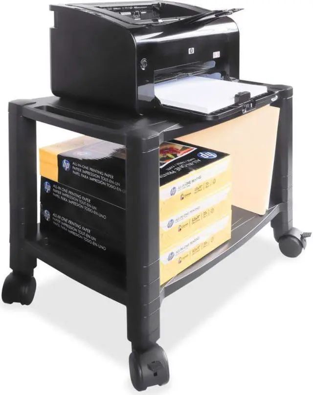Alt view image 2 of 13 - Kantek Mobile 2-Shelf Printer/Fax Stand - 75 lb Load Capacity - Black