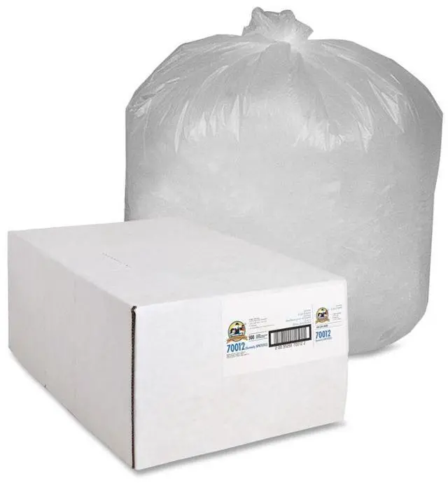 Alt view image 5 of 13 - Genuine Joe Can Liners 31-33 Gal 9mic/.35mil 33"x39" 500/CT Translucent 70012