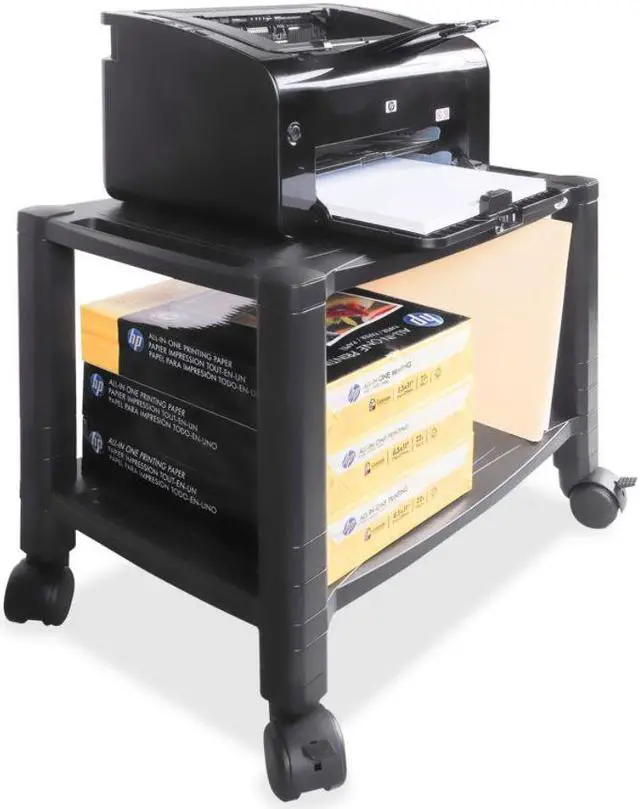 Alt view image 3 of 13 - Kantek Mobile 2-Shelf Printer/Fax Stand - 75 lb Load Capacity - Black