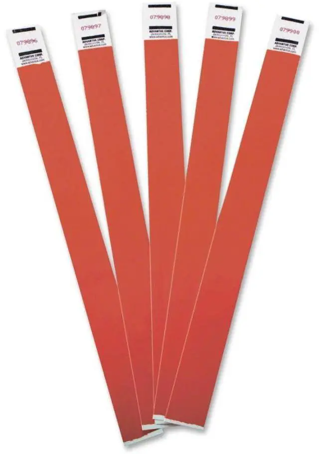 Alt view image 2 of 3 - Crowd Management Wristbands, Sequentially Numbered, Red, 100/Pack