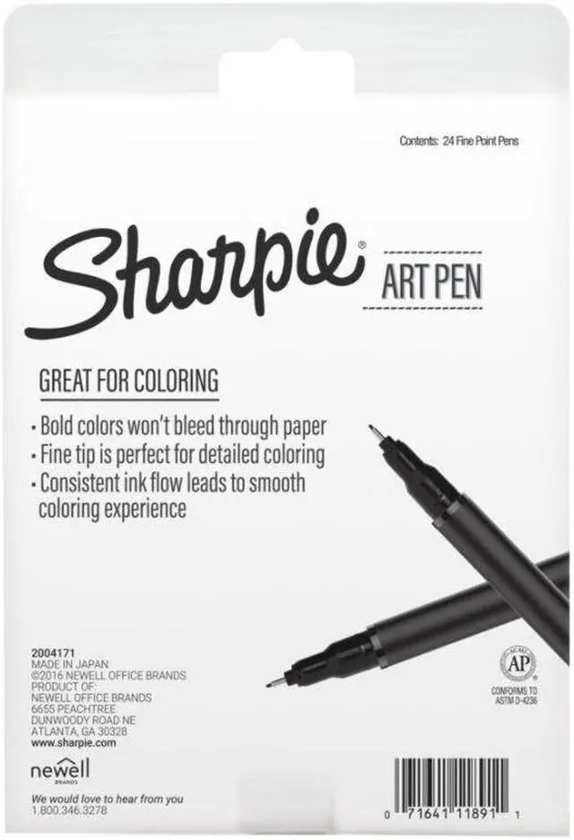Alt view image 7 of 17 - Sanford 1983967 Sharpie Art Pens, Fine Point, Assorted Colors, 24 Count
