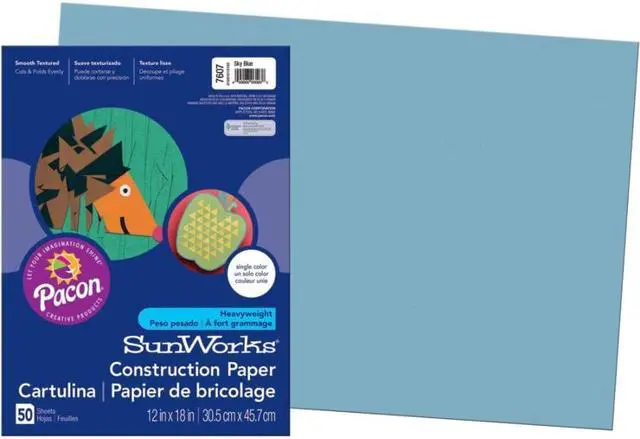 Alt view image 2 of 8 - Sunworks Construction Paper, 58lb, 12 X 18, Sky Blue, 50/Pack 7607