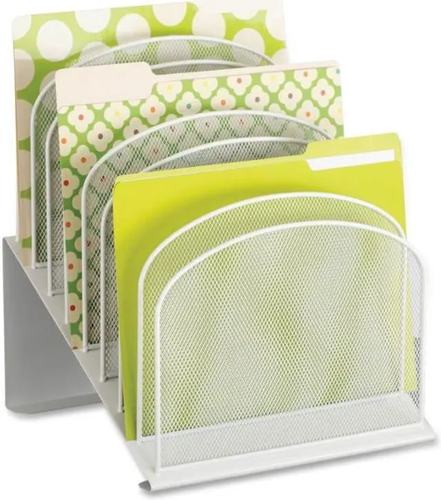 Alt view image 7 of 16 - Safco Mesh Desk Organizer Eight Sections Steel 11 1/4 x 10 7/8 x 13 3/4 White